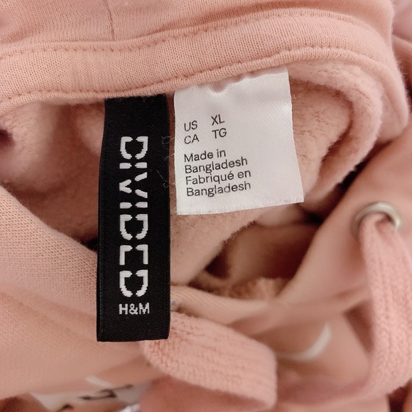 H&M Divided Dusky Pink Crop Top Hoodie - Picture 5 of 5